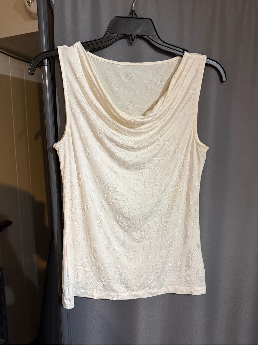 Sleeveless Cowl Neck Tank Top in Ivory (No Tags - Size S?)